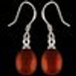 925 Sterling Silver Dangle Earrings Drop Oval Coffee Pearls Woman Present Lady 