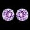 925 Sterling Silver Studs Earrings  Pink Circle Zircon Every Day Jewelry Gift