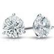 1/2ct Natural Round Brilliant Solitaire Diamond Martini Stud Earrings in 14k White Gold