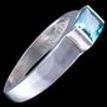 925 Sterling Silver Solitaire Ring Rectangle Light Blue Zircon Woman Gift Lady 