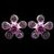 925 Sterling Silver Stud Earrings Pink Zircon Flower Woman Present Lady Jewelry