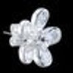 925 Sterling Silver Stud Earrings Pink Zircon Flower Woman Present Lady Jewelry