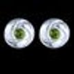 925 Sterling Silver Stud Earrings, Spiral Shaped, With Green Zircon- CZ, Women Gift Jewelry