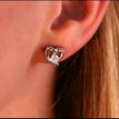 925 Sterling Silver Studs Earrings Green Square Zircon Every Day Jewelry Presen 