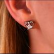 925 Sterling Silver Studs Earrings Green Square Zircon Every Day Jewelry Presen 