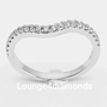 0.21 Carat 14K White Gold CURVED BAND Diamond Band with 21 G / VS Diamonds