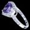 925 Sterling Silver Ring, Shape Of Heart, With Violet Stone CZ,  Women Gift, Every Day Jewelry