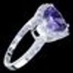 925 Sterling Silver Ring, Shape Of Heart, With Violet Stone CZ,  Women Gift, Every Day Jewelry