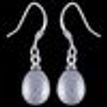 925 Sterling Silver Dangle Earrings Drop Oval Grey Pearls Rhodium Plating Gift