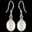 925 Sterling Silver Dangle Earrings Drop Oval White Pearls Rhodium Plating Gift