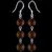 925 Sterling Silver Dangle Earrings 3 Coffee Pearls Rhodium Plating Hook Links  