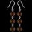 925 Sterling Silver Dangle Earrings 3 Coffee Pearls Rhodium Plating Hook Links  