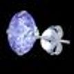 925 Sterling Silver Studs Earrings  PurpleCircle Zircon Every Day Jewelry Gift