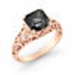M200R: Rose Gold 14K 2.5CT Black Dimanod Round