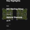 925 Sterling Silver Studs Earrings Green Square Zircon Every Day Jewelry Presen 