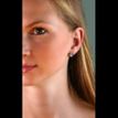 925 Sterling Silver Studs Earrings Green Square Zircon Every Day Jewelry Presen 