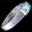 925 Sterling Silver Solitaire Ring Rectangle Light Blue Zircon Woman Gift Lady 