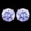 925 Sterling Silver Studs Earrings  Pink Circle Zircon Every Day Jewelry Gift