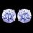 925 Sterling Silver Studs Earrings  Pink Circle Zircon Every Day Jewelry Gift