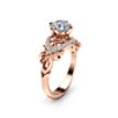 Unique Moissanite Engagement Ring