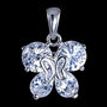 Test 925 Sterling Silver Pendant, Butterfly Pendant, White Zircon Pendant, Woman Present, Lady Gift - Pink  Cubic zirconia