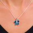 Test 925 Sterling Silver Pendant, Butterfly Pendant, White Zircon Pendant, Woman Present, Lady Gift - Pink  Cubic zirconia