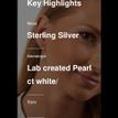 925 Sterling Silver Dangle Earrings Drop Oval White Pearls Rhodium Plating Gift
