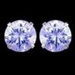 925 Sterling Silver Studs Earrings  PurpleCircle Zircon Every Day Jewelry Gift