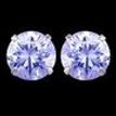 925 Sterling Silver Studs Earrings  PurpleCircle Zircon Every Day Jewelry Gift
