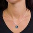 Test 925 Sterling Silver Pendant, Butterfly Pendant, White Zircon Pendant, Woman Present, Lady Gift - Pink  Cubic zirconia