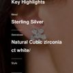 925 Sterling Silver Stud Earrings White Zircon Flower Woman Present Lady Jewelry