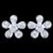 925 Sterling Silver Stud Earrings White Zircon Flower Woman Present Lady Jewelry