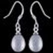 925 Sterling Silver Dangle Earrings Drop Oval Grey Pearls Rhodium Plating Gift