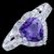 925 Sterling Silver Ring, Shape Of Heart, With Violet Stone CZ,  Women Gift, Every Day Jewelry