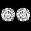 925 Sterling Silver Studs Earrings White Circle Zircon Every Day Jewelry Gift