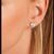 925 Sterling Silver Studs Earrings White Circle Zircon Every Day Jewelry Gift