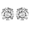 925 Sterling Silver Studs Earrings White Circle Zircon Every Day Jewelry Gift