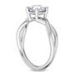 0.92 Carat Round Shape Diamond Solitaire Twist Ring E VS2 Treated 14K White Gold