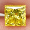 Yellow Diamond Solitaire Wedding Ring Natural Princess White Gold 14K VVS2 1.05 CT