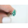 Green Diamond Engagement Ring Pear Shape Treated 14K White Gold SI1 1.24 Carat