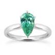 Green Diamond Engagement Ring Pear Shape Treated 14K White Gold SI1 1.24 Carat