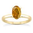 1.04 Carat Oval Cut Diamond Solitaire Ring Orange Color Treated 14K Yellow Gold VS2