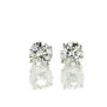 Diamond Stud Earrings Round Shape 14K White Gold F/I1 IGI Certified 2.07 TCW
