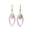 4.82 TCW Rose Marquise Diamond Drop Earrings 14K White Gold Fancy Grayish Green