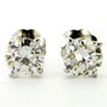Real Diamond Stud Earrings Round 0.80 TCW G SI1 14K White Gold