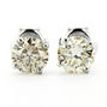 Real Diamond Stud Earrings Round Shape J/K I1 14K White Gold IGI Cert 1.80 Carat