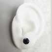 Real Diamond Stud Earrings Black Round Shape Treated 14K White Gold 2.65 Carat