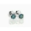 Blue Round Diamond Stud Earrings SI1 14K White Gold 0.68 TCW