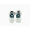 Blue Round Diamond Stud Earrings SI1 14K White Gold 0.68 TCW
