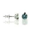 Blue Diamond Stud Earrings Round Cut 0.80 TCW VS2/SI1 14K White Gold